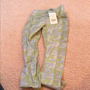 Fabletics Kids Green Camouflage Leggings